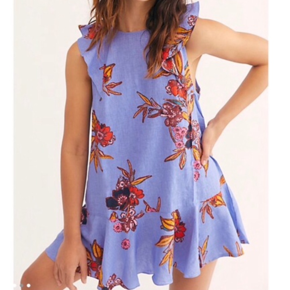 Free People Summer In Tulam Floral Tie Back Tunic